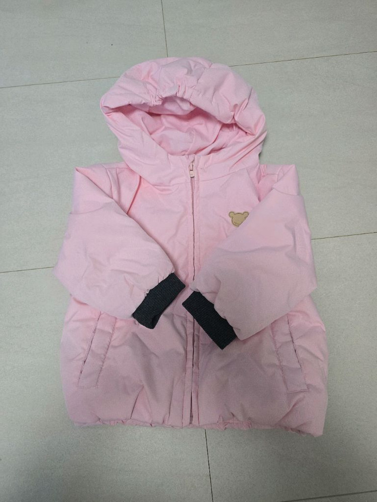 아가방 핑크 아기 패딩 점퍼 90--1