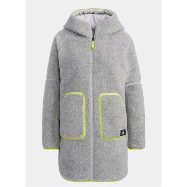 아디다스 여성 쉐르파 양면후드 롱코트 이미지