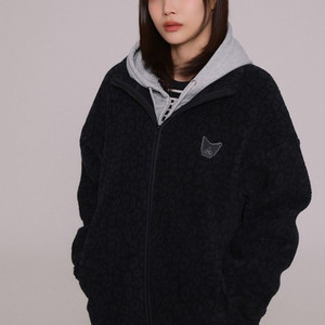 스파오 산리오 쿠로미 덤블 플리스 후리스 블랙 BLACK