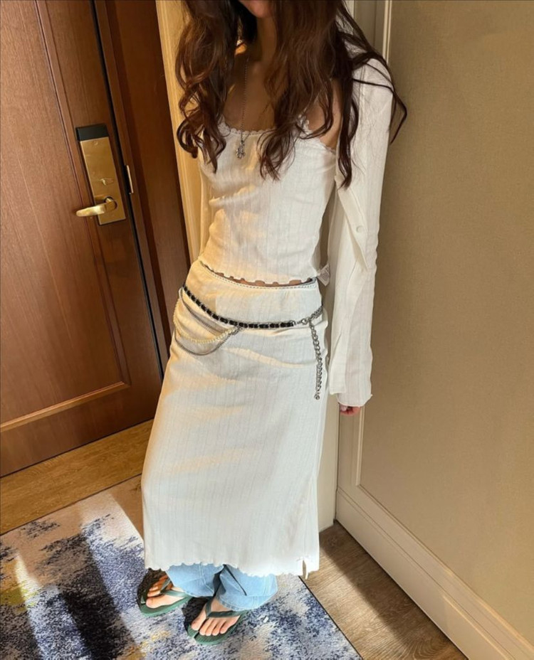 <새상품> 나시 가디건 스커트 세트 3color--4