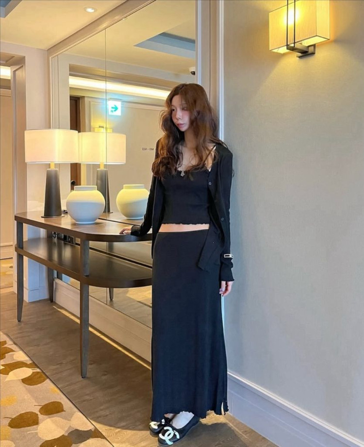 <새상품> 나시 가디건 스커트 세트 3color--7