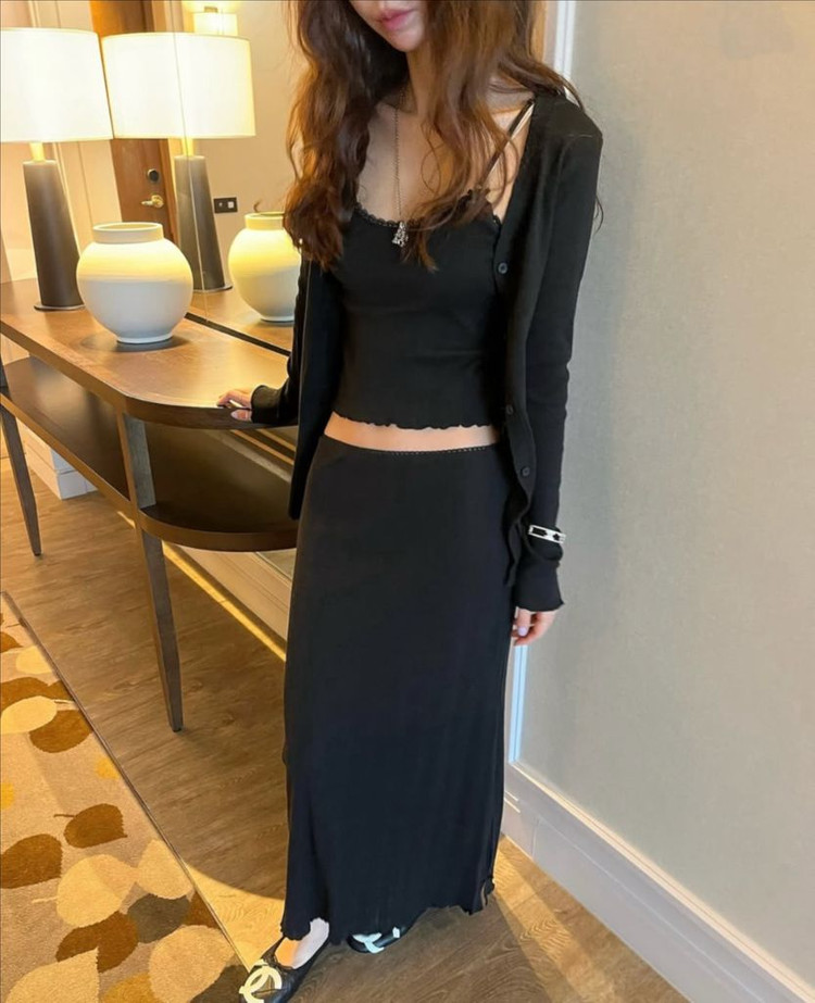 <새상품> 나시 가디건 스커트 세트 3color--9