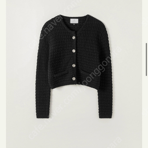 시에 리스 크로쉐 가디건 블랙