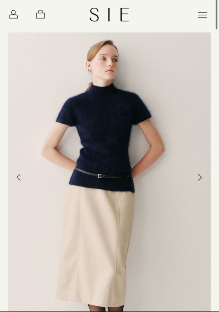 시에sie 블리스 모크넥 하프 니트 네이비--0