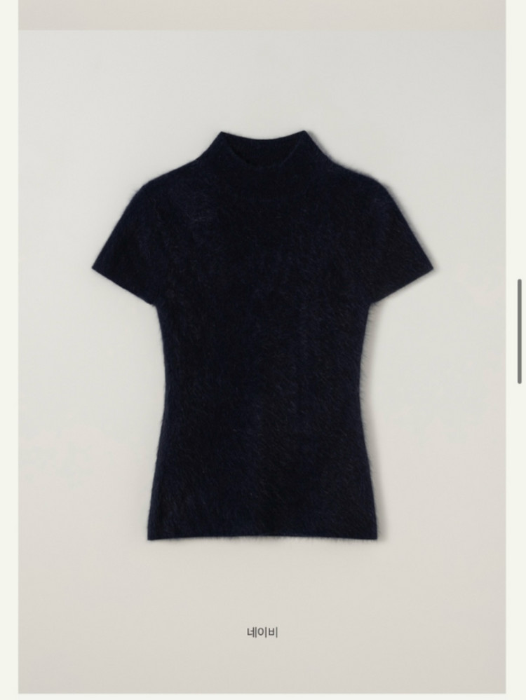 시에sie 블리스 모크넥 하프 니트 네이비--1
