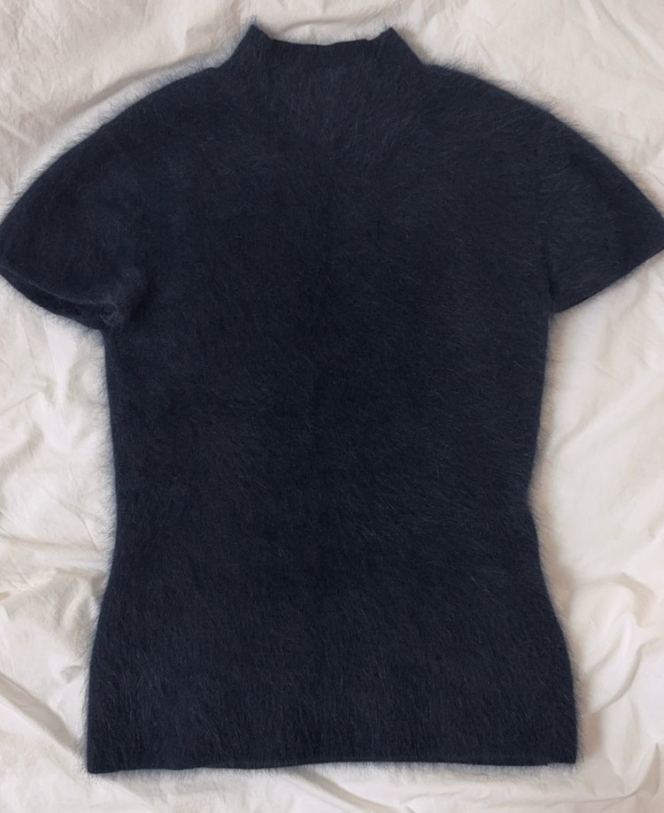 시에sie 블리스 모크넥 하프 니트 네이비--2