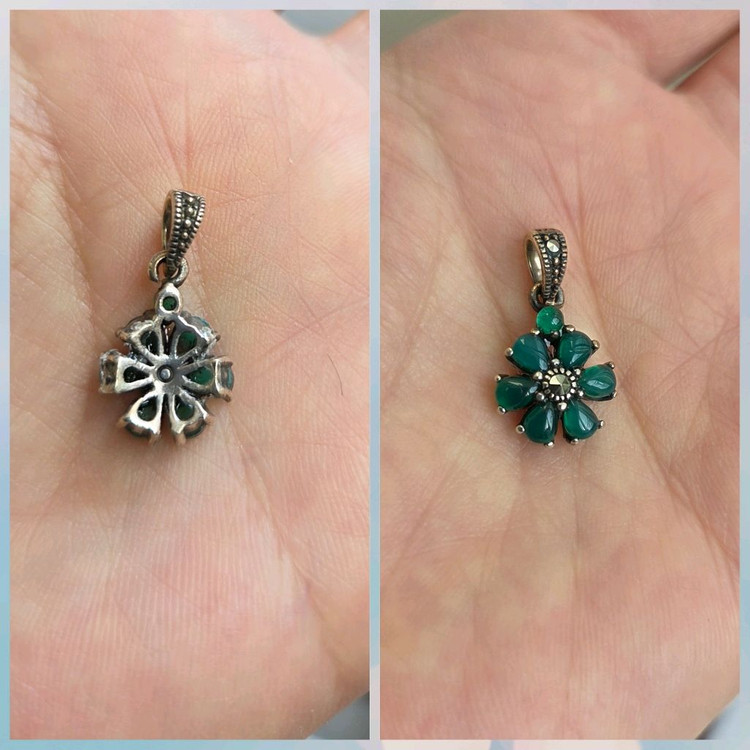 천연 원석실버 은 팬던트 수공핸드메이드제작--4