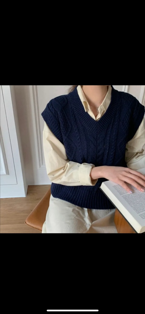 [F] 쇼퍼랜드 꽈배기 니트 조끼 아이보리--1