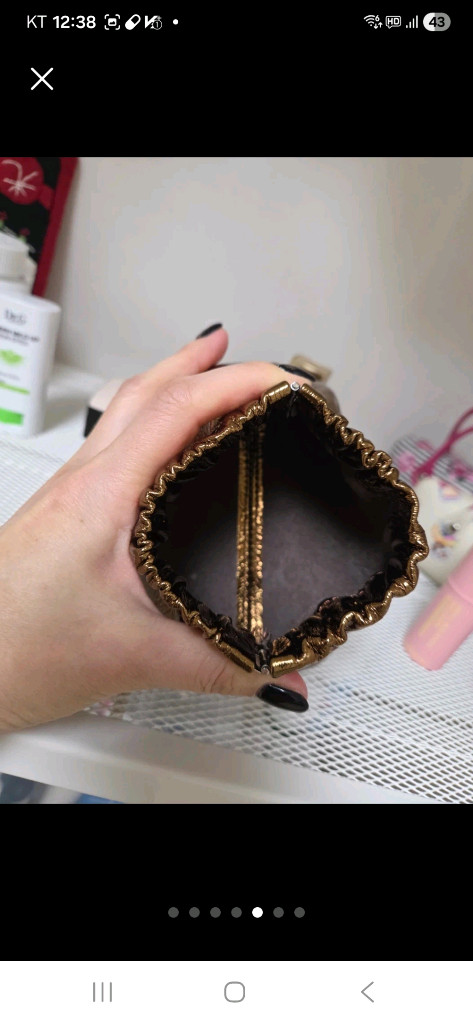 가죽 골드 미니파우치--2