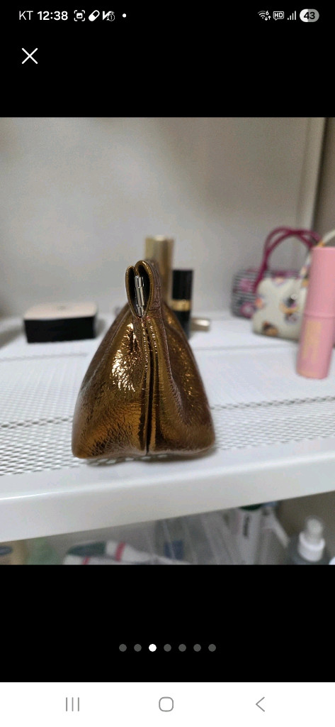 가죽 골드 미니파우치--3