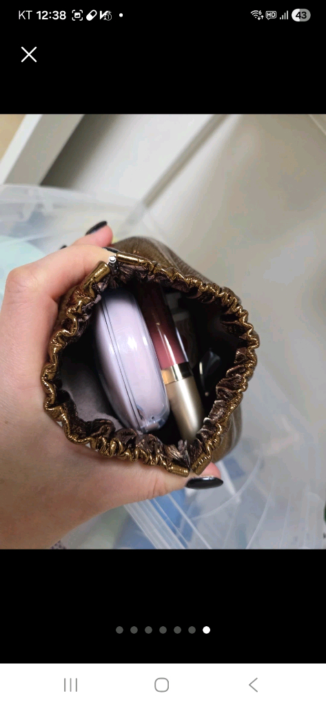 가죽 골드 미니파우치--6