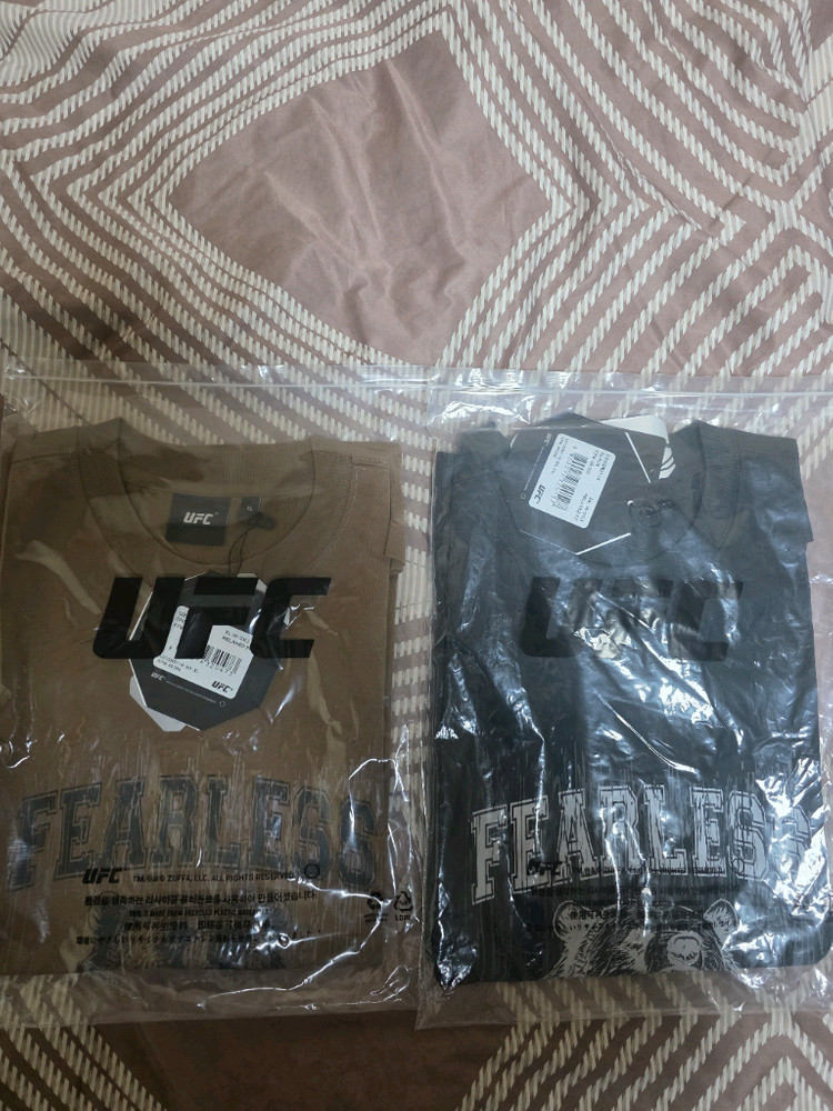 UFC 로어베어 반팔티셔츠 브라운 & 블랙 2벌세트 일괄--0