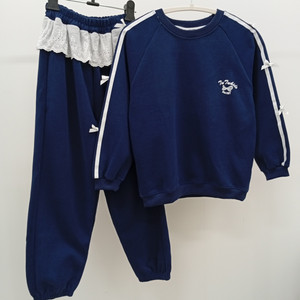 리본장식 아동용 프릴 맨투맨세트