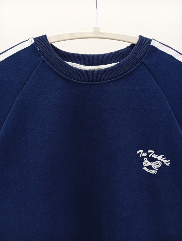 리본장식 아동용 프릴 맨투맨세트--2