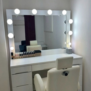 메이크업 샵 전문가 스튜디오 화이트 조명 화장대 (10구)