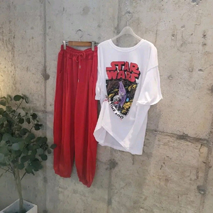 무지핀턱 밴딩조거팬츠 와이드핏팬츠 오버핏