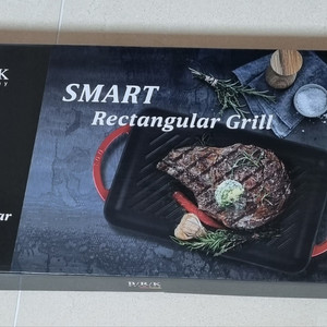 선물세트 후라이팬 BRK 스마트 무쇠사각 그릴팬 33x22 cm 블랙 이미지