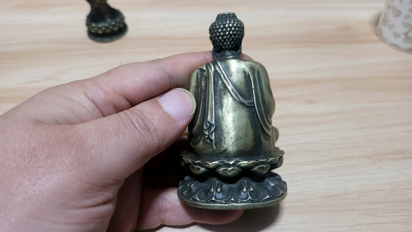 황동 불상 석가모니, 관세음보살 부처님 2점 일괄--2