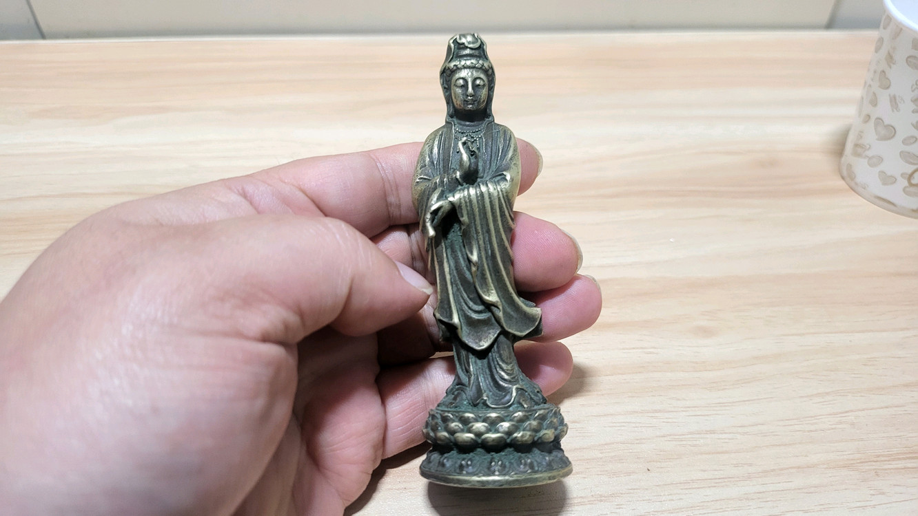 황동 불상 석가모니, 관세음보살 부처님 2점 일괄--5