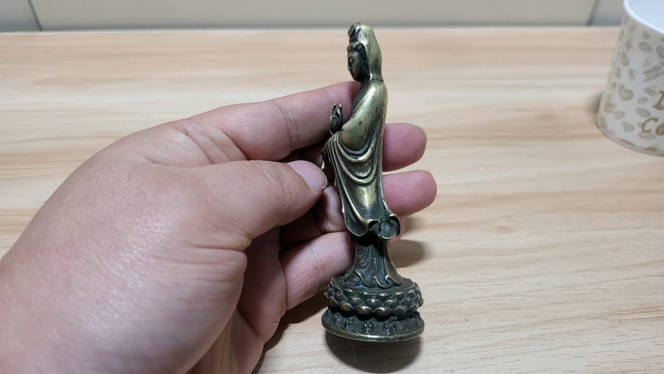 황동 불상 석가모니, 관세음보살 부처님 2점 일괄--6