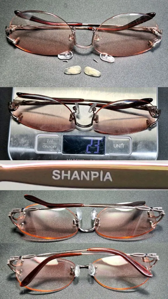 SHANPIA 무테 안경테 겸 선글라스 일본 수입 빈티지 레트로 클래식 y2k 여성용 패션 아이웨어 남녀공용 이미지