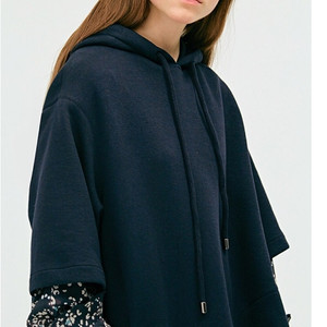 시스템 system 플리츠 디테일 후드 원피스 55~66 사이즈 이미지