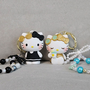 [2종세트]헬로키티 피규어 비즈 스트랩 키링 이미지