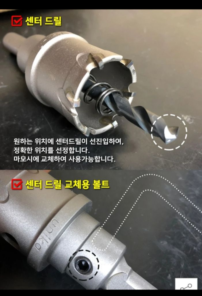 홀가공,홀컷터,홀캇타,초경,롱홀쏘 Unika MC--5