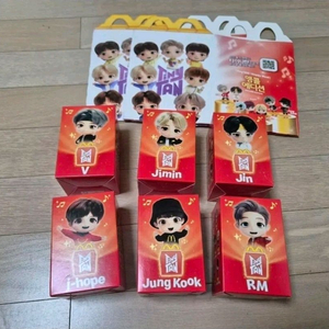 맥도날드 BTS TinyTAN 피규어 6개 일괄 이미지
