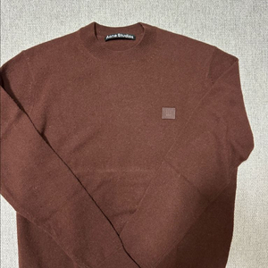 아크네 스튜디오 페이스 패치 브라운 울 니트 XXS