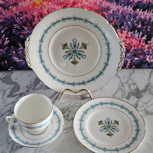 앤틱 영국산 콜포트 제네바 찻잔 커피잔 접시 세트