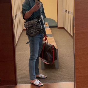 루이비통 레인보우 모노그램 데님 반팔 셔츠 XL