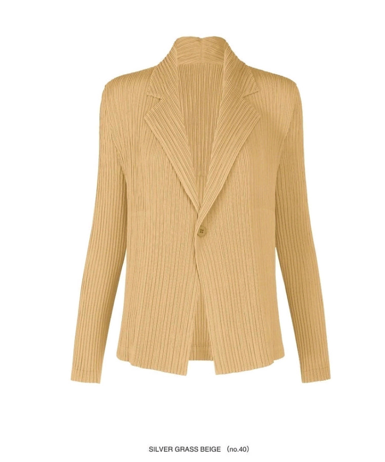 이세이미야케 해칭 실버그라스 베이지 자켓,탑,스커트--2