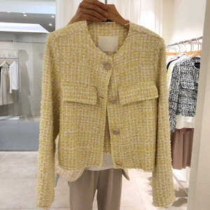 레몬색 트위드 자켓
