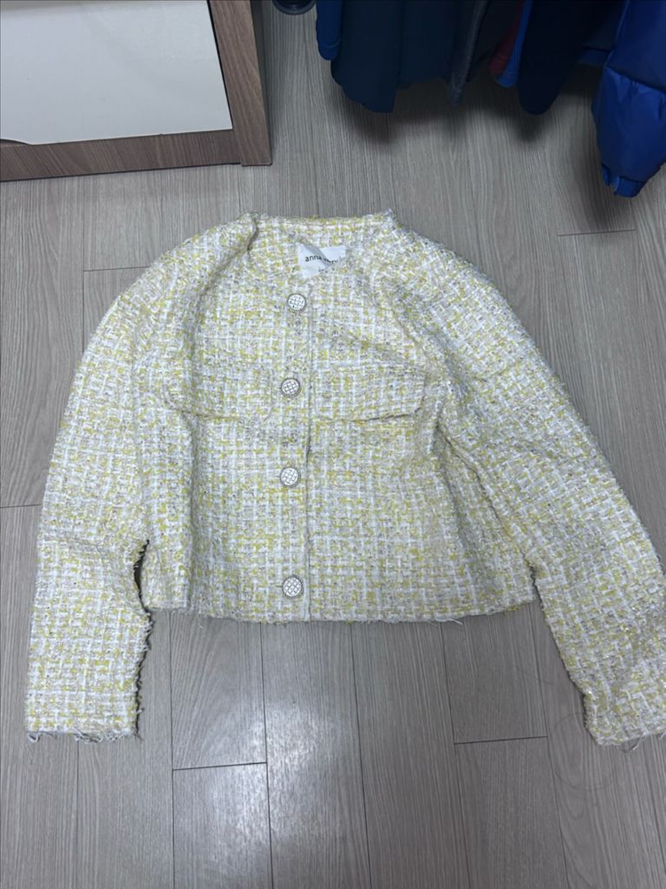 레몬색 트위드 자켓--1