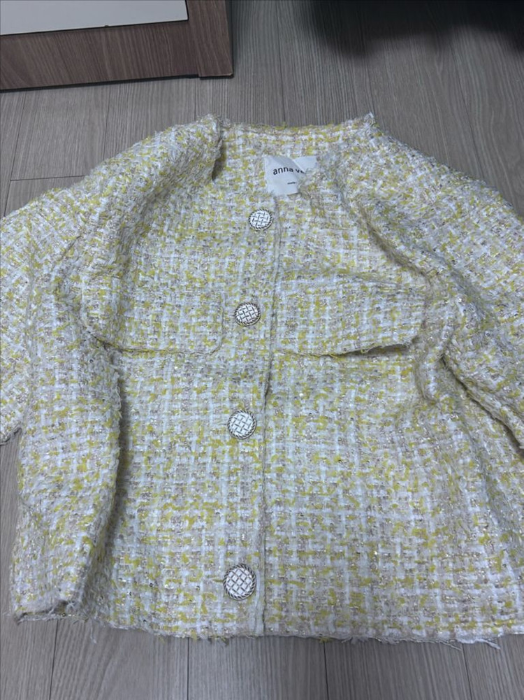 레몬색 트위드 자켓--3