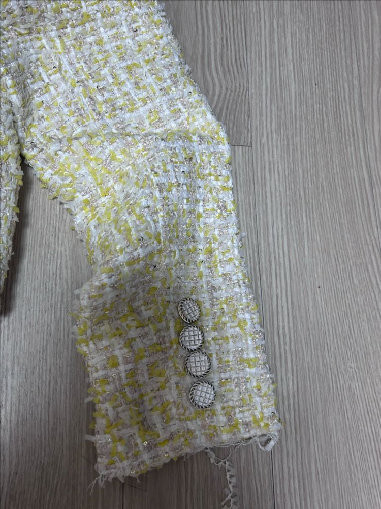 레몬색 트위드 자켓--5