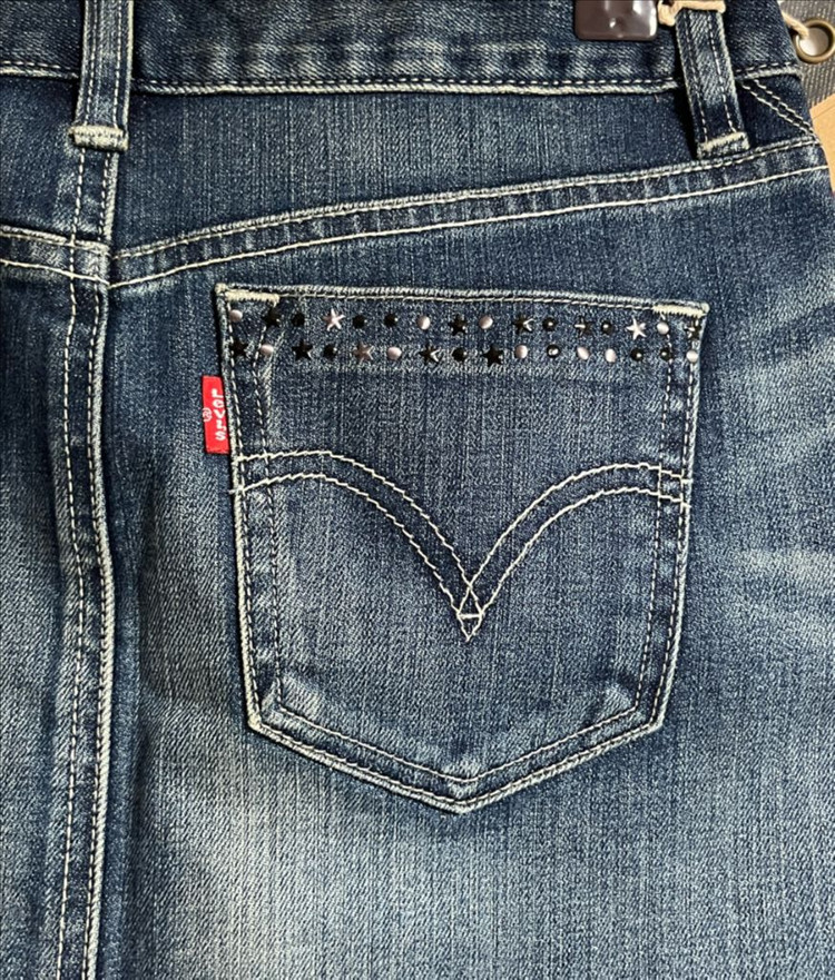 새상품 리바이스 레드탭 중청 데님 스커트 치마 미니스커트 S 이미지