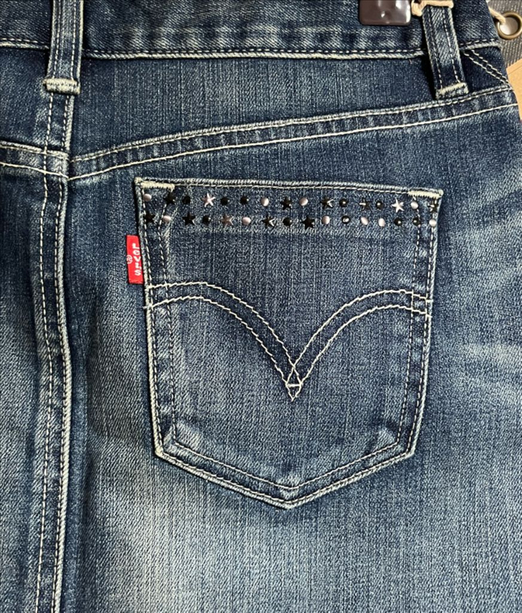 새상품 리바이스 레드탭 중청 데님 스커트 치마 미니스커트 S 이미지