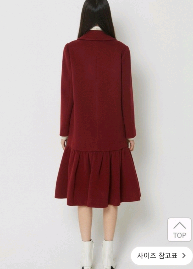 럭키슈에뜨 레터링 페플럼 롱코트 38사이즈--1