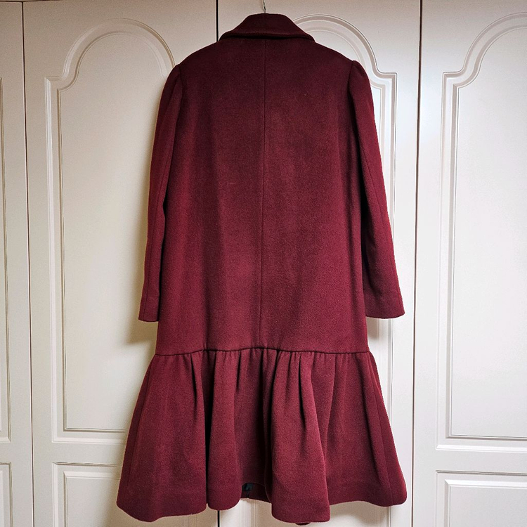 럭키슈에뜨 레터링 페플럼 롱코트 38사이즈--8