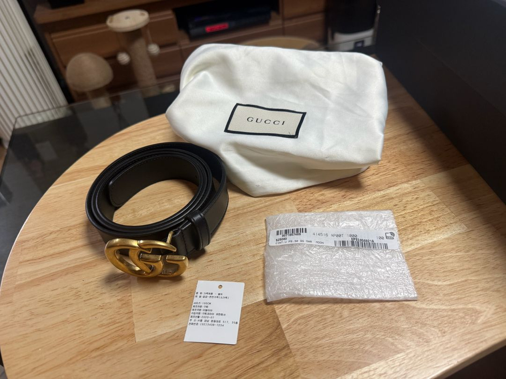 구찌 마몽 마몬트 씬 벨트 100 40 사이즈 공홈판 거의새거 판매합니다--0