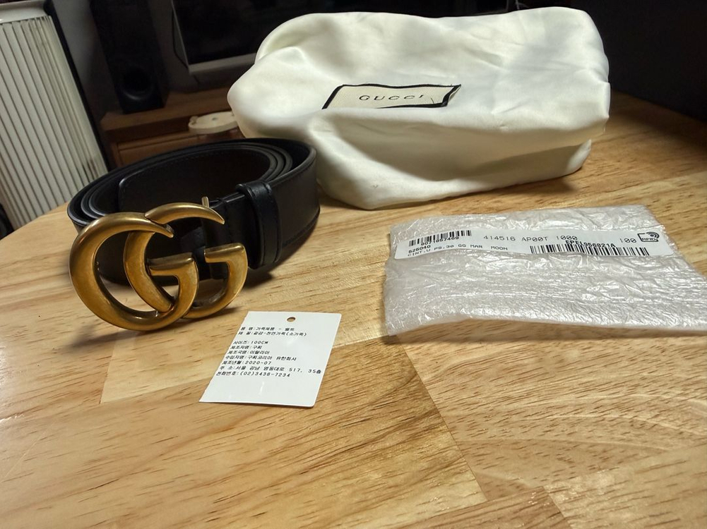 구찌 마몽 마몬트 씬 벨트 100 40 사이즈 공홈판 거의새거 판매합니다--1