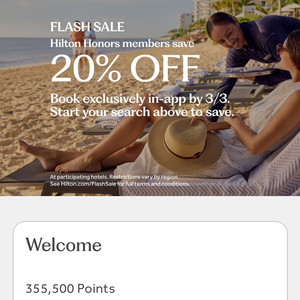 힐튼 포인트 (355,500P) 팝니다. (1P = 5.8원)