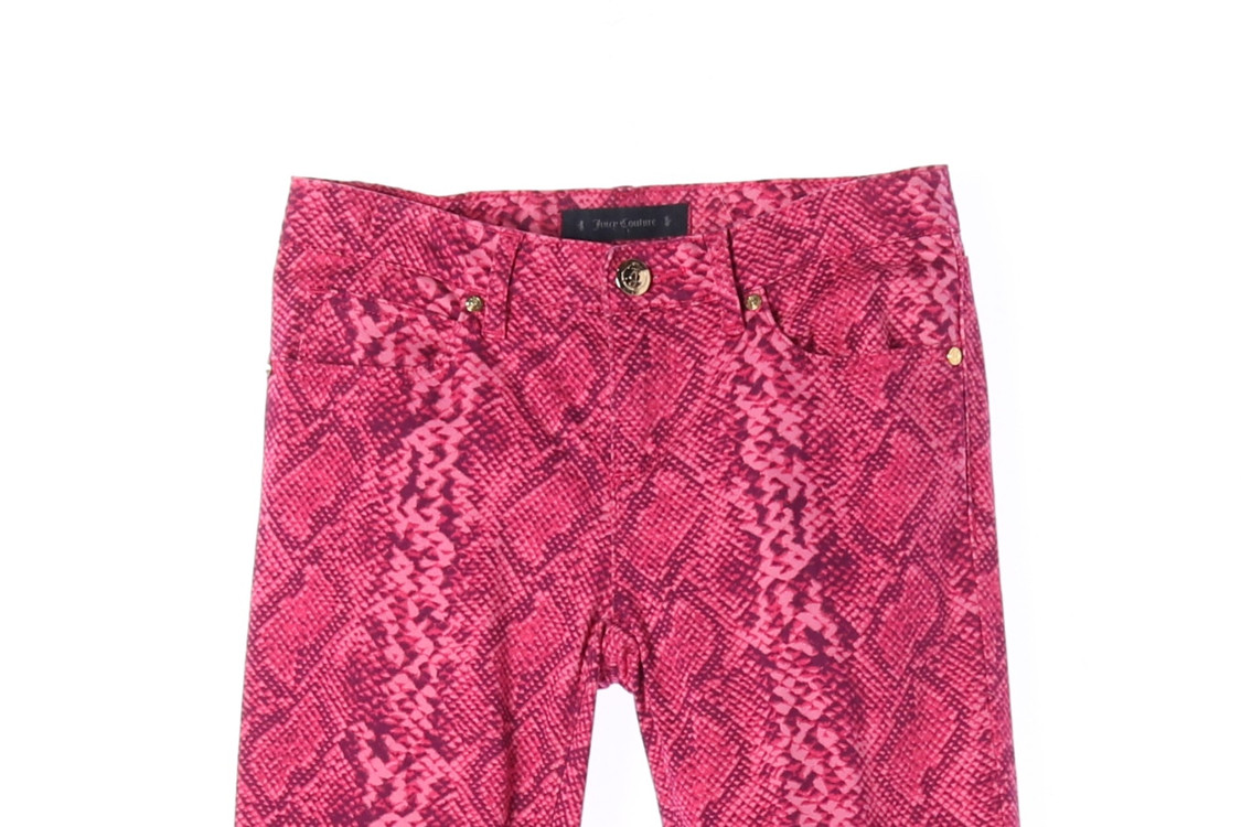 쥬시꾸뛰르 W25 핫핑크 스네이크 패턴 뱀피 스키니진 팬츠 바지--2