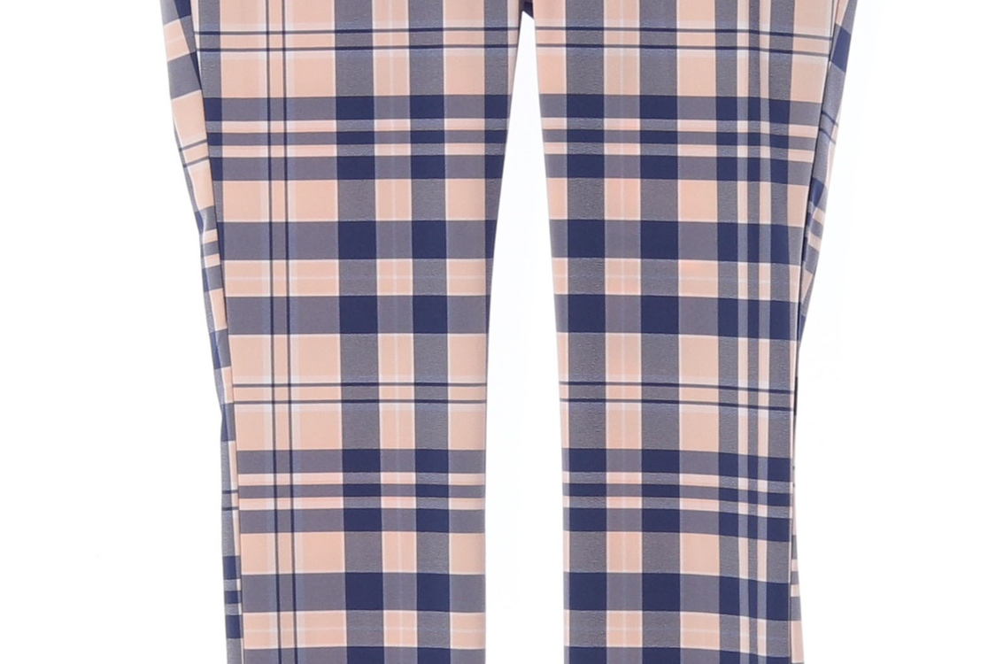 아디다스 골프 핑크 퍼플 체크 아디퓨어 슬랙스 팬츠 S--3