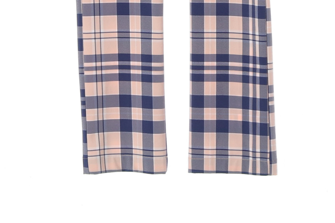 아디다스 골프 핑크 퍼플 체크 아디퓨어 슬랙스 팬츠 S--4