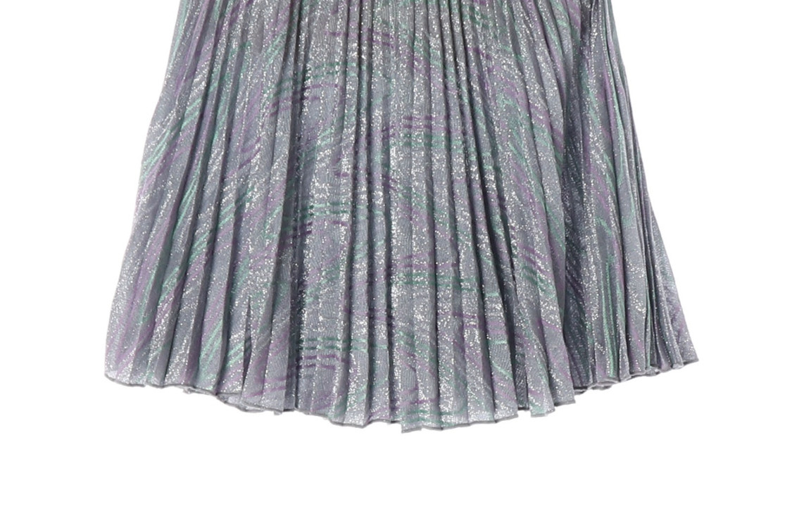 미쏘니 메탈릭 실버 미니 플리츠스커트 치마 M--3