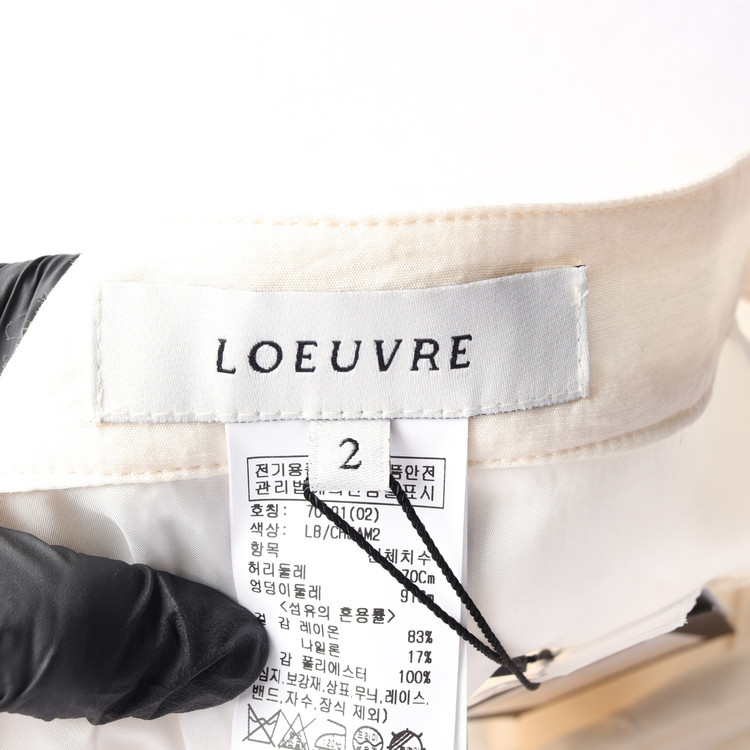 (새상품)루에브르 25SS 크림 쉬어 레이어드 스커트 팬츠 치마바지 셋업--5
