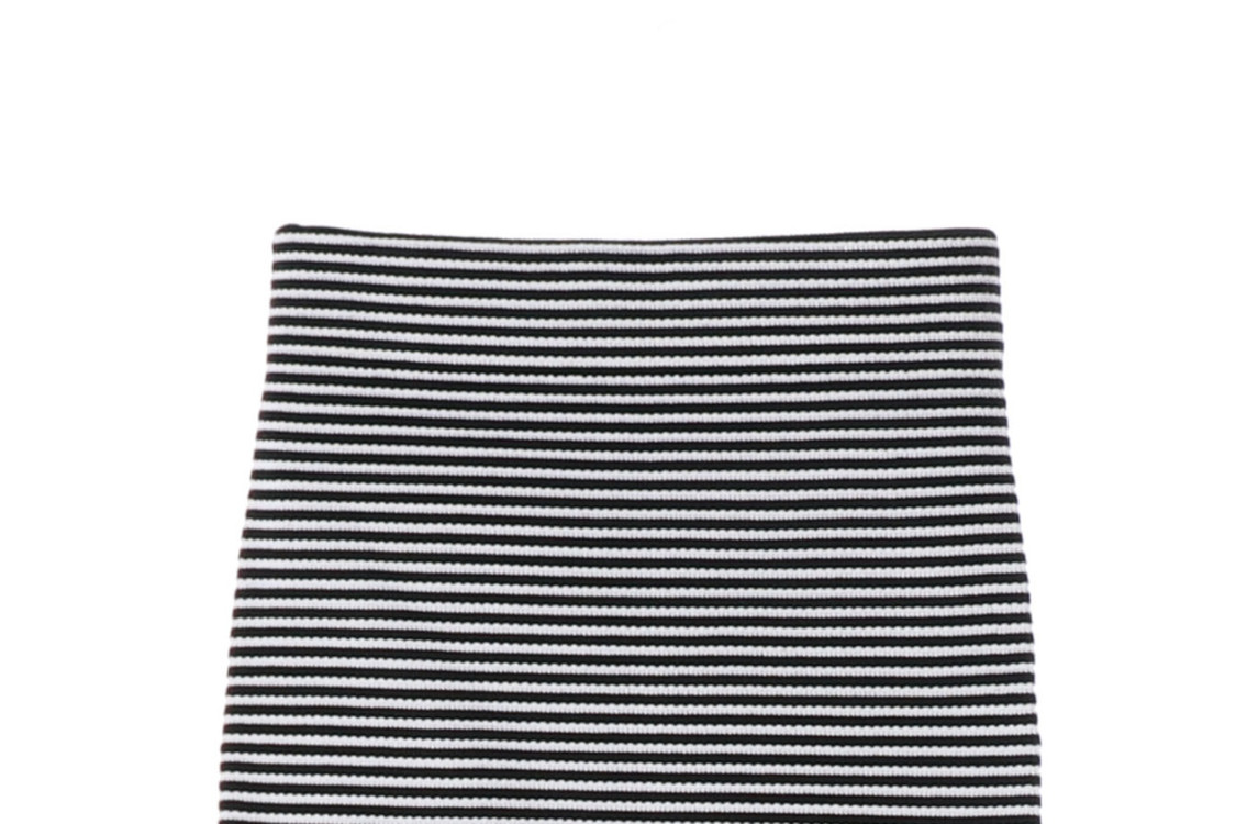 띠어리 블랙 화이트 스트라이프 미니 스커트 치마 S--2